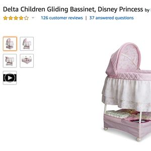 disney princess gliding bassinet pink